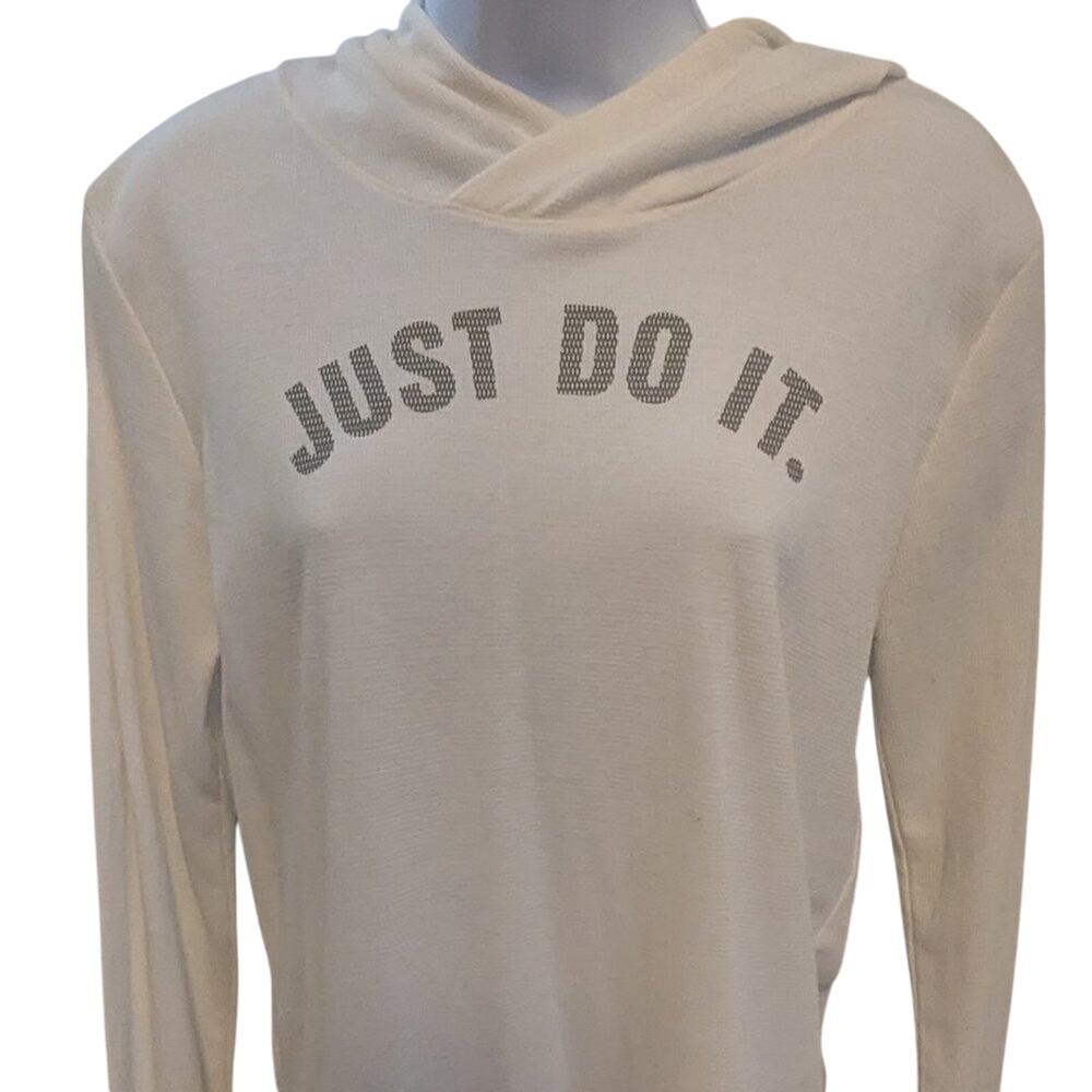 #233  Nike Just Do It Pullover Hoodie – Color White - Size M